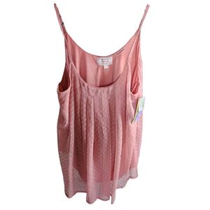 Panhandle Pink Swiss Dot Sleeveless Tank Top Women’s L NWT Western Boho